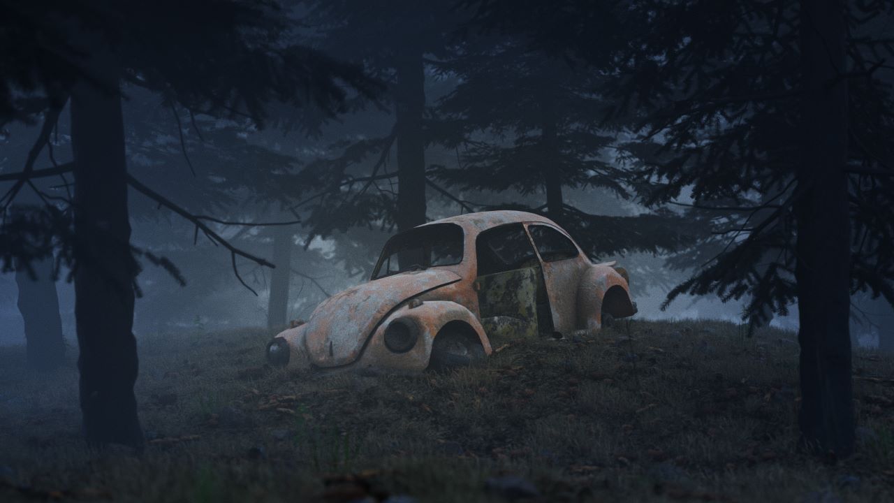 Dark Forest 3D-render cold edition